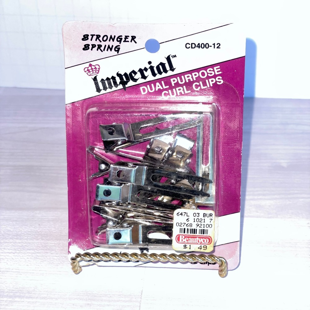 Vintage Imperial 'Curl Clips' for Pin Curls and Rollers, Set of 12; New in‎ Box